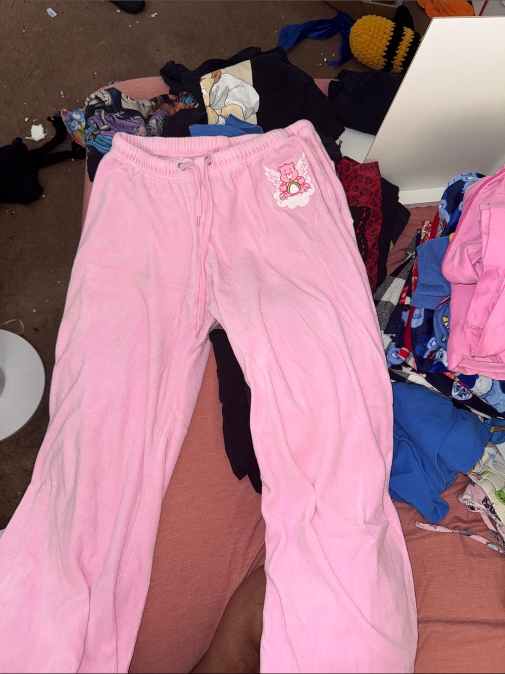 Pink Women’s Care Bears Fleece Lounge Pants with Cute Patch